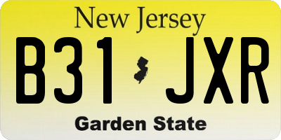 NJ license plate B31JXR