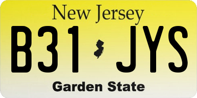 NJ license plate B31JYS