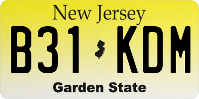 NJ license plate B31KDM