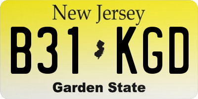 NJ license plate B31KGD
