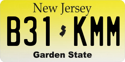 NJ license plate B31KMM