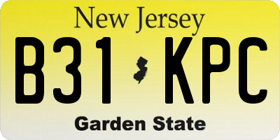 NJ license plate B31KPC