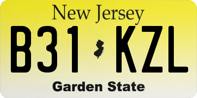 NJ license plate B31KZL