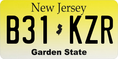 NJ license plate B31KZR
