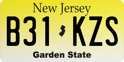 NJ license plate B31KZS