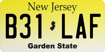 NJ license plate B31LAF