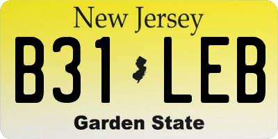 NJ license plate B31LEB