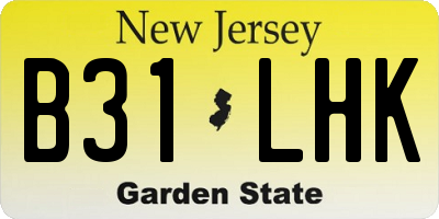 NJ license plate B31LHK