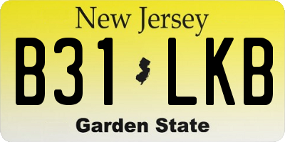 NJ license plate B31LKB