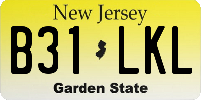NJ license plate B31LKL