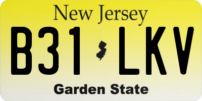 NJ license plate B31LKV
