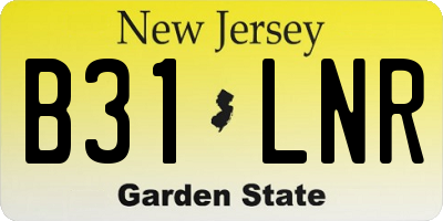 NJ license plate B31LNR