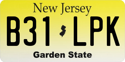 NJ license plate B31LPK