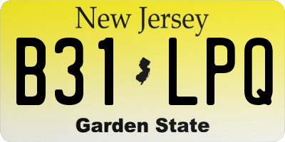 NJ license plate B31LPQ