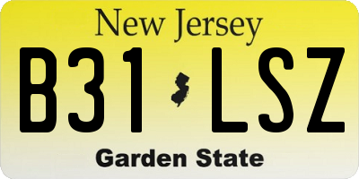 NJ license plate B31LSZ