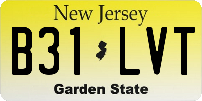 NJ license plate B31LVT