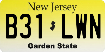 NJ license plate B31LWN