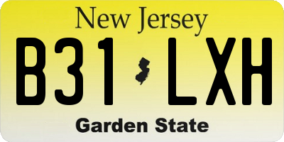 NJ license plate B31LXH