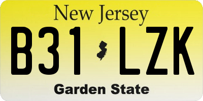 NJ license plate B31LZK