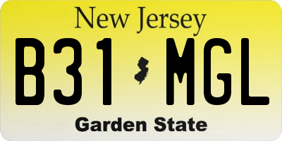 NJ license plate B31MGL
