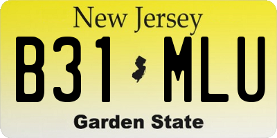 NJ license plate B31MLU