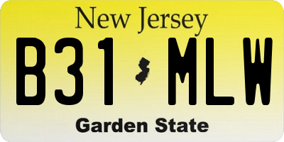 NJ license plate B31MLW