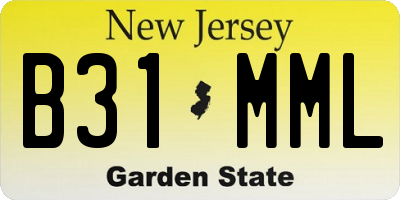 NJ license plate B31MML