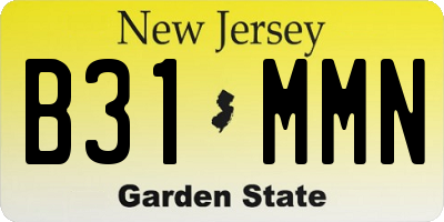 NJ license plate B31MMN