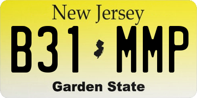 NJ license plate B31MMP