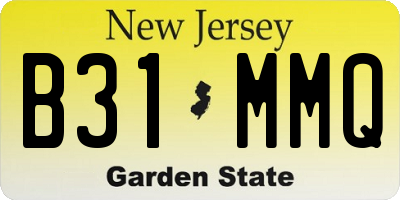 NJ license plate B31MMQ