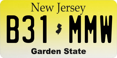 NJ license plate B31MMW