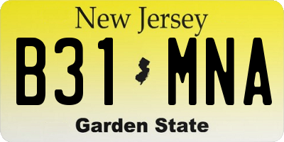NJ license plate B31MNA