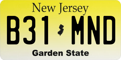NJ license plate B31MND