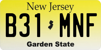 NJ license plate B31MNF