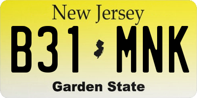 NJ license plate B31MNK