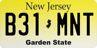 NJ license plate B31MNT