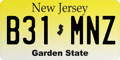 NJ license plate B31MNZ
