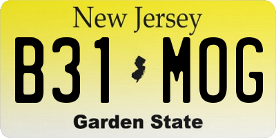 NJ license plate B31MOG