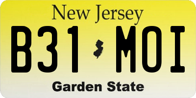 NJ license plate B31MOI
