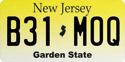 NJ license plate B31MOQ