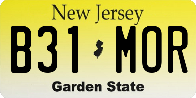 NJ license plate B31MOR