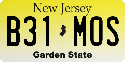 NJ license plate B31MOS