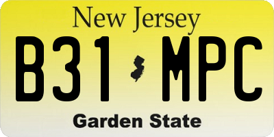 NJ license plate B31MPC