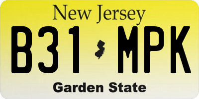 NJ license plate B31MPK