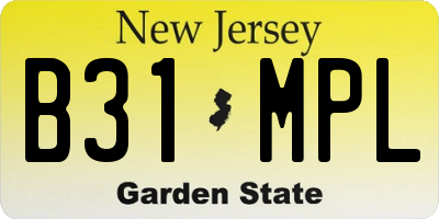 NJ license plate B31MPL