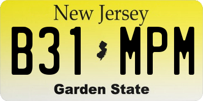 NJ license plate B31MPM