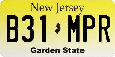 NJ license plate B31MPR