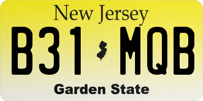 NJ license plate B31MQB