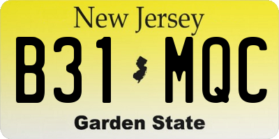 NJ license plate B31MQC