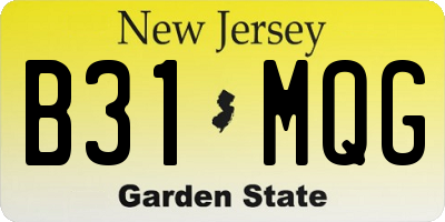NJ license plate B31MQG